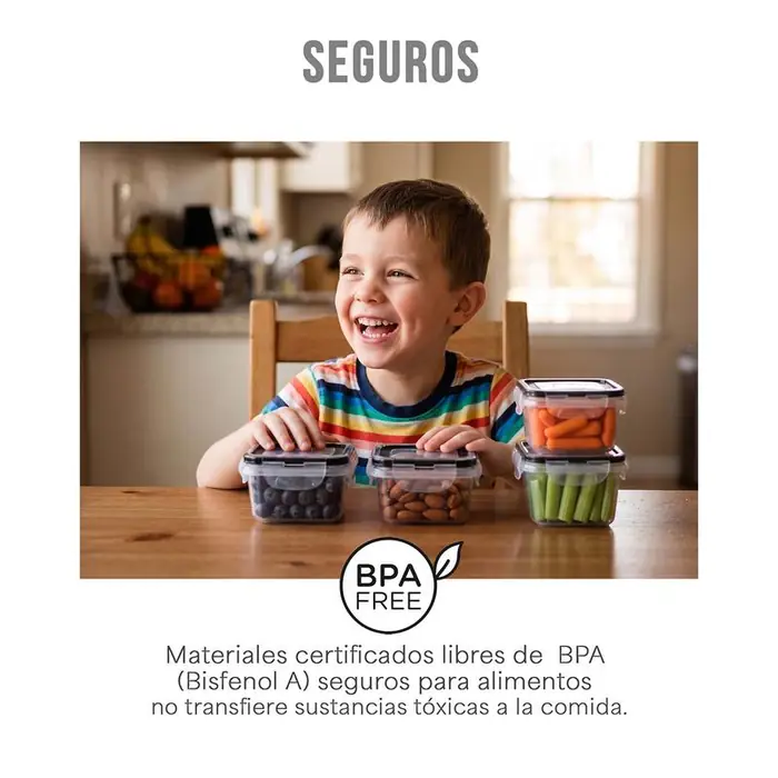 Materiales libres de BPA, seguros para alimentos