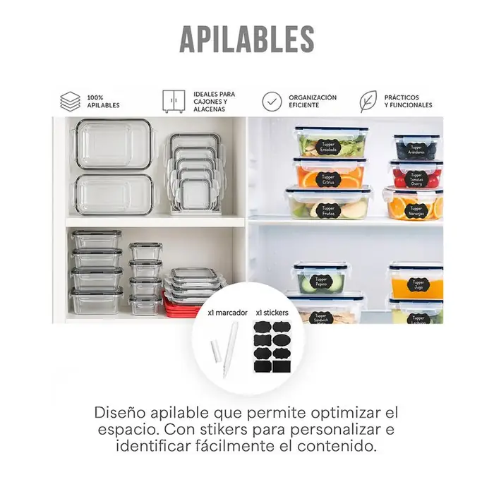 Diseño apilable con rotulador y pegatinas